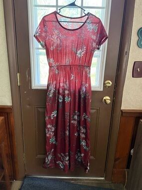 Boutique Chocolate Brown Floral Dress XL